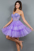 Sweetheart Corset Top Detailed Multi Layered Skirt Cocktail Dress for Women 4/XS-16/3X